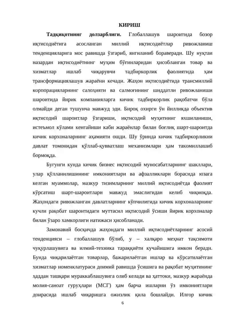 Араб мамлакатларида кичик тадбиркорлик ривожланишини давлат томонидан қўллаб қувватлаш тизими (миср араб республикаси мисолида) 4