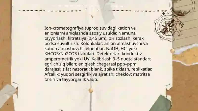 Tuproq suvidagi ionlarni aniqlash 4