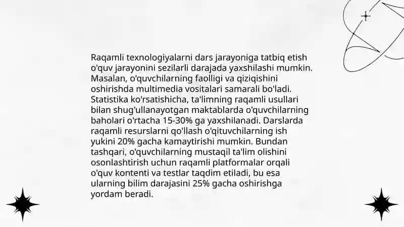 Zamonaviy maktabni rivojlantirish istiqbollari va sifat-samaradorlikka erishish yoʻllari, Adasheva Saodat Muso qizi 4