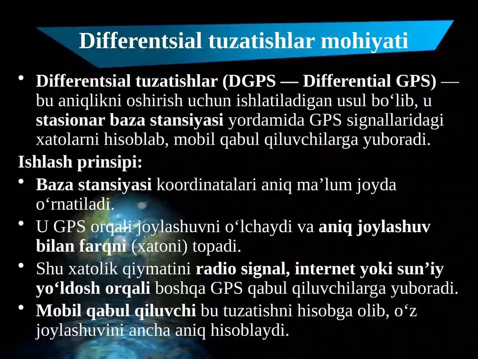 Differentsial Tuzatishlar va SBAS 4