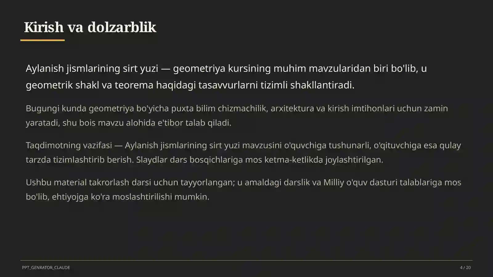 Geometriya (7–11) — takrorlash darsi 4