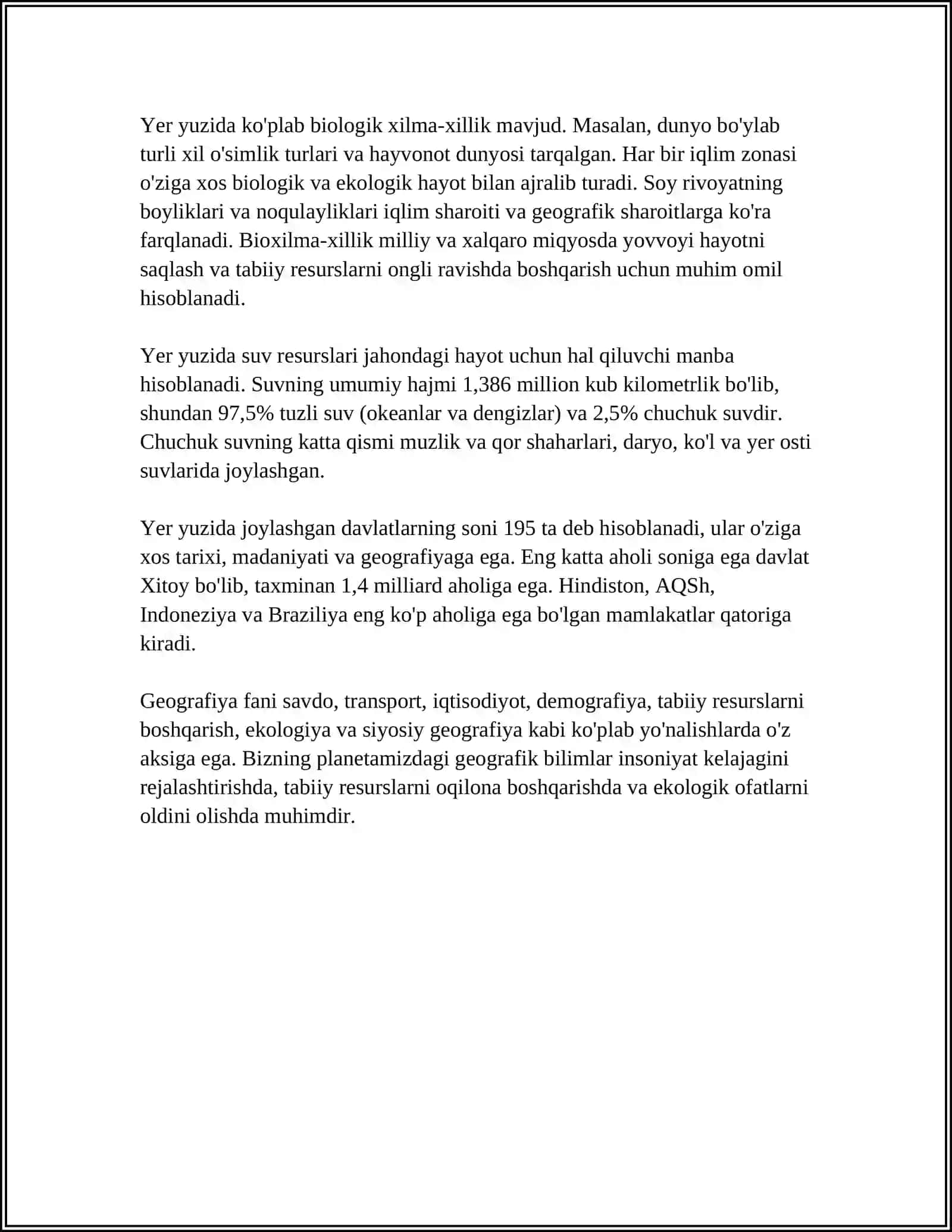 DUNYO MIFLARI HAQIDA KRASSVORD TAYYORLASH 4