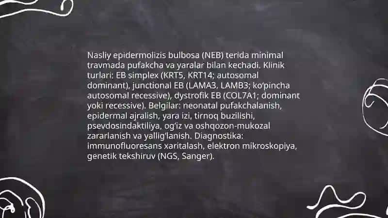 Terining (dermatozlar) nasliy kasalliklari, Qandsiz diabet kasalligi 4