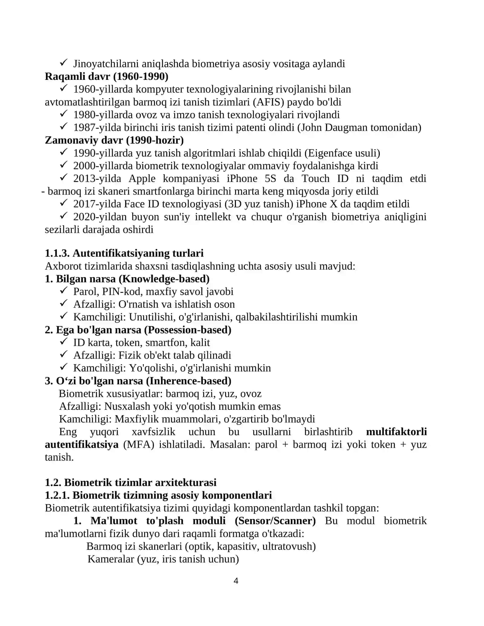 BIOMETRIK TEXNOLOGIYALAR TURLARI 4