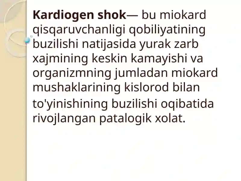 Kardiogenshokklinikasi davolari 4