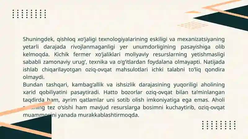 Gana Respublikasi Oziq-Ovqat Muommosi 4