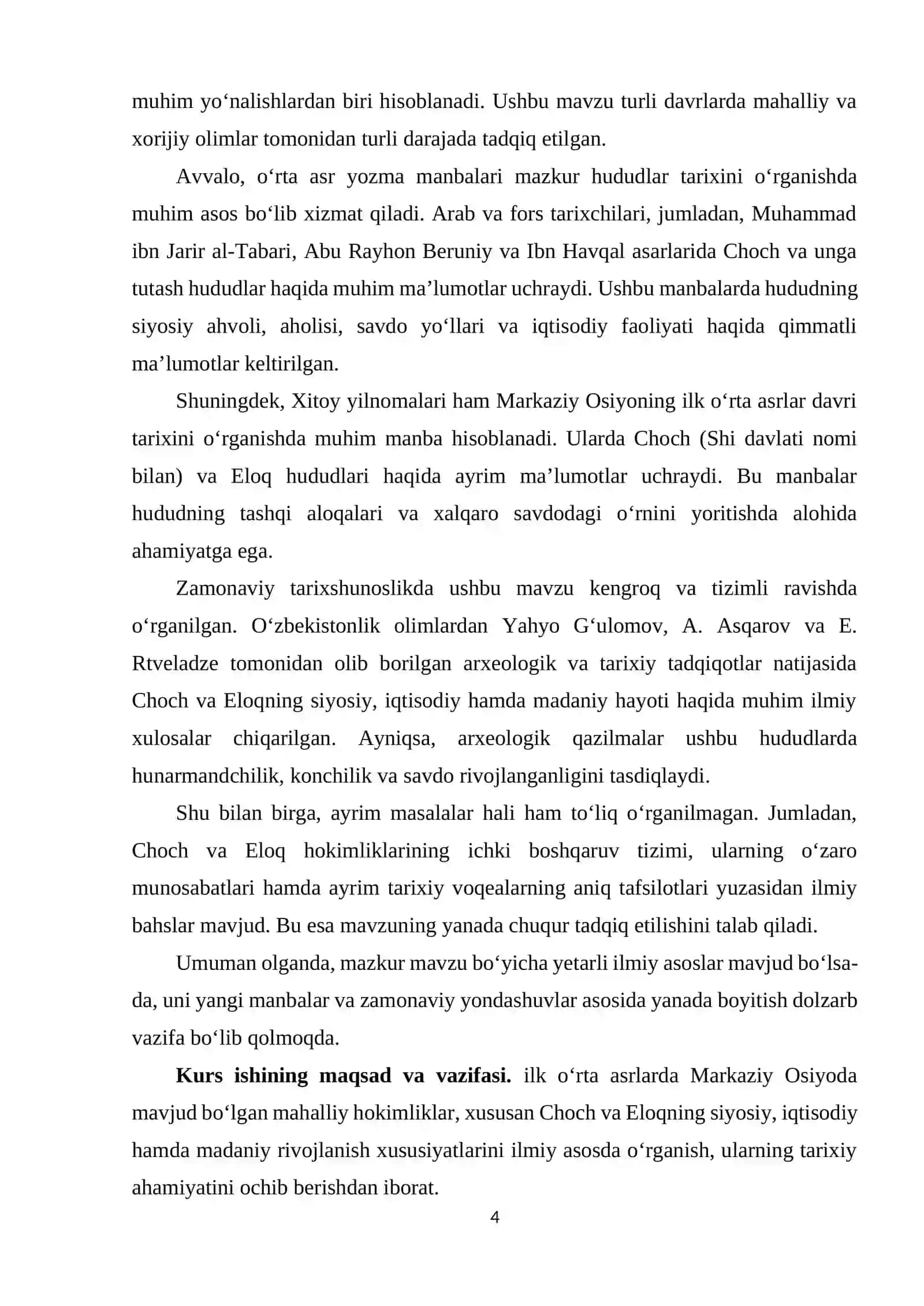 Ilk oʻrta asrlarda Markaziy Osiyoda mahalliy hokimliklar: Choch va Eloq 4
