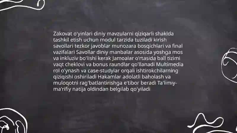 Zakovat o'yinlari: diniy mavzularni qiziqarli shaklda tashkil etish 4