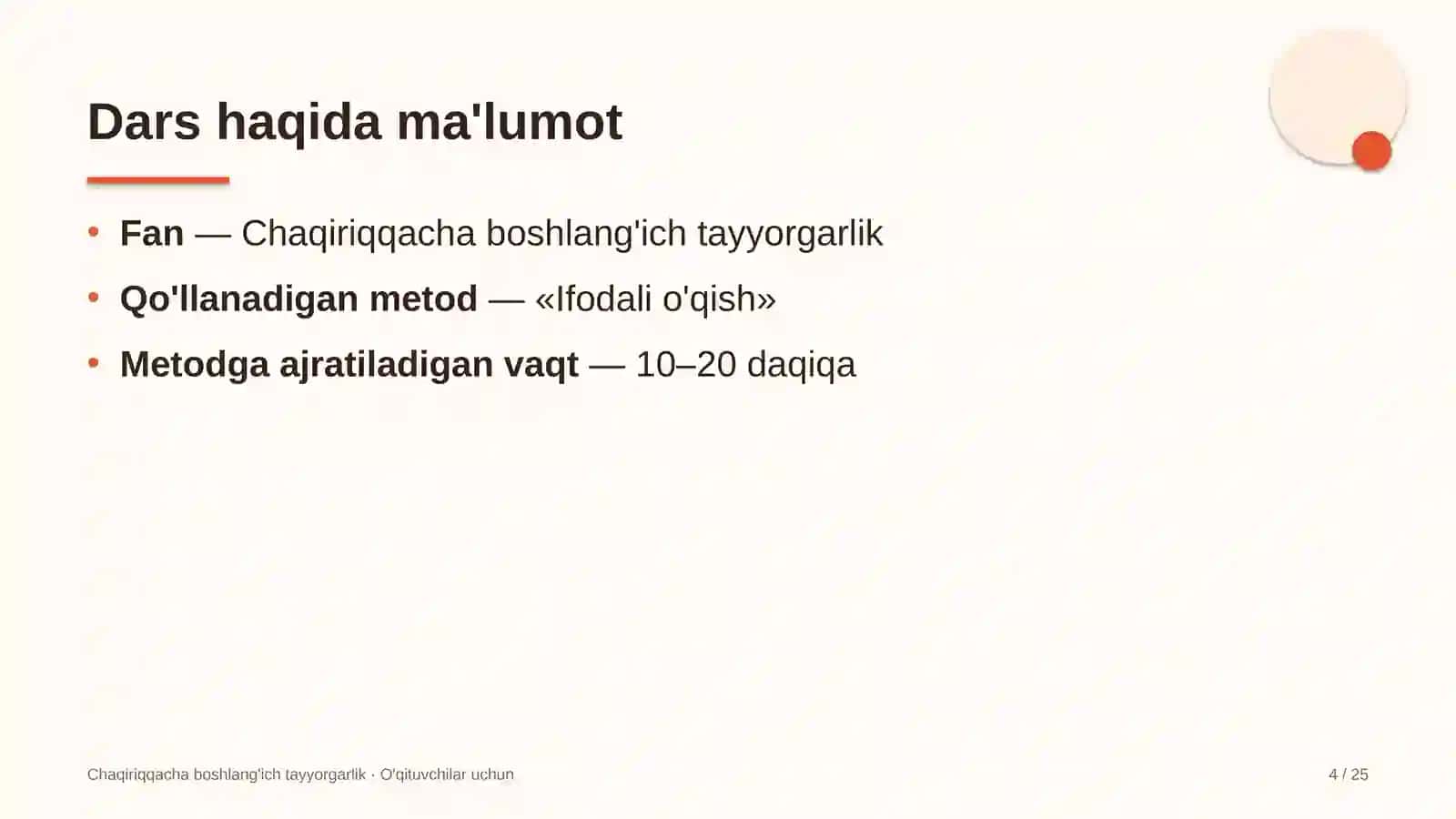 chaqiriqqacha boshlang'ich tayyorgarlik darslarida ifodali o'qish metodidan foydalanish 1009 4