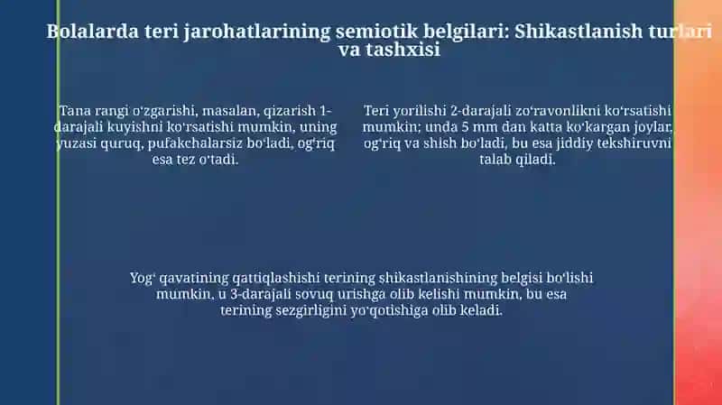 Bolalarda teri va teri osti yogʻ qavatini jarohatlanish semiotikasi 4