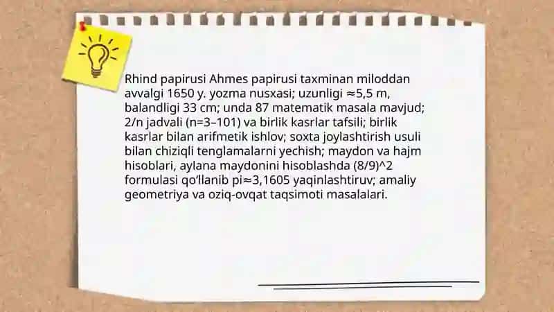 Qadimgi Misrda matematika. Xitoyda matematika taraqqiyoti 4