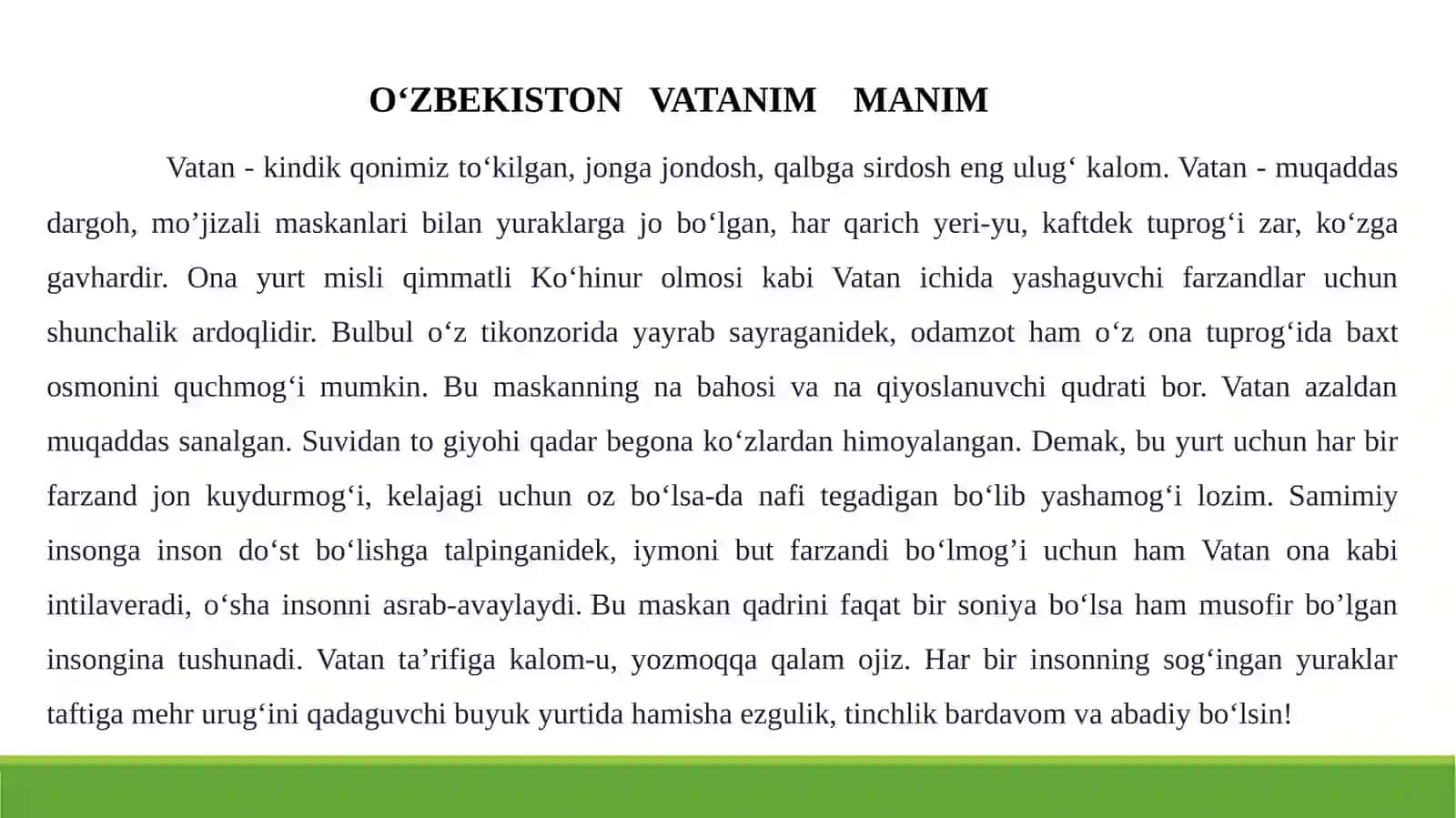 O‘ZBEKISTON VATANIM MANIM 4