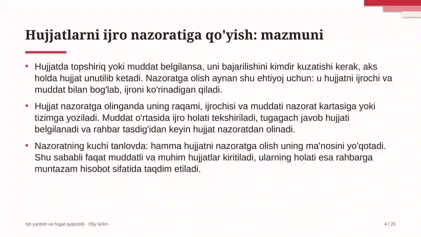 sanoat turizmida hujjatlarni ijro nazoratiga qo'yish 4330 4