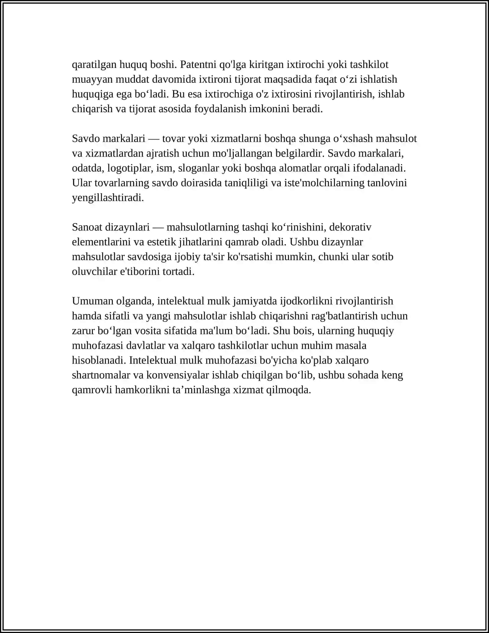 INTELEKTUAL MULK TUSHUNCHASI VA UNING MOHIYATI 4