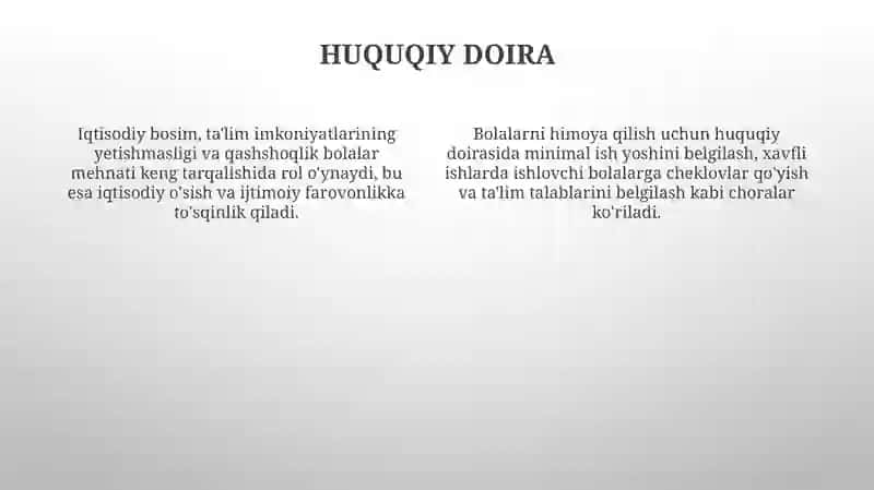Bolalar mehnati va uningijtimoiy iqtisodiy oqibatlari 4
