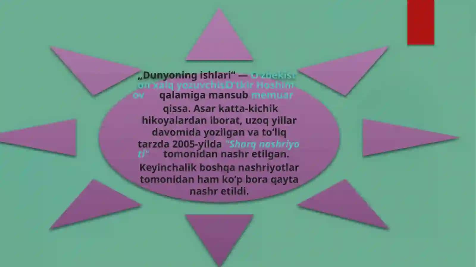 "Oʻzbek adabiyotini oʻqitish metodika”si fanidan Laboratoriya" 4