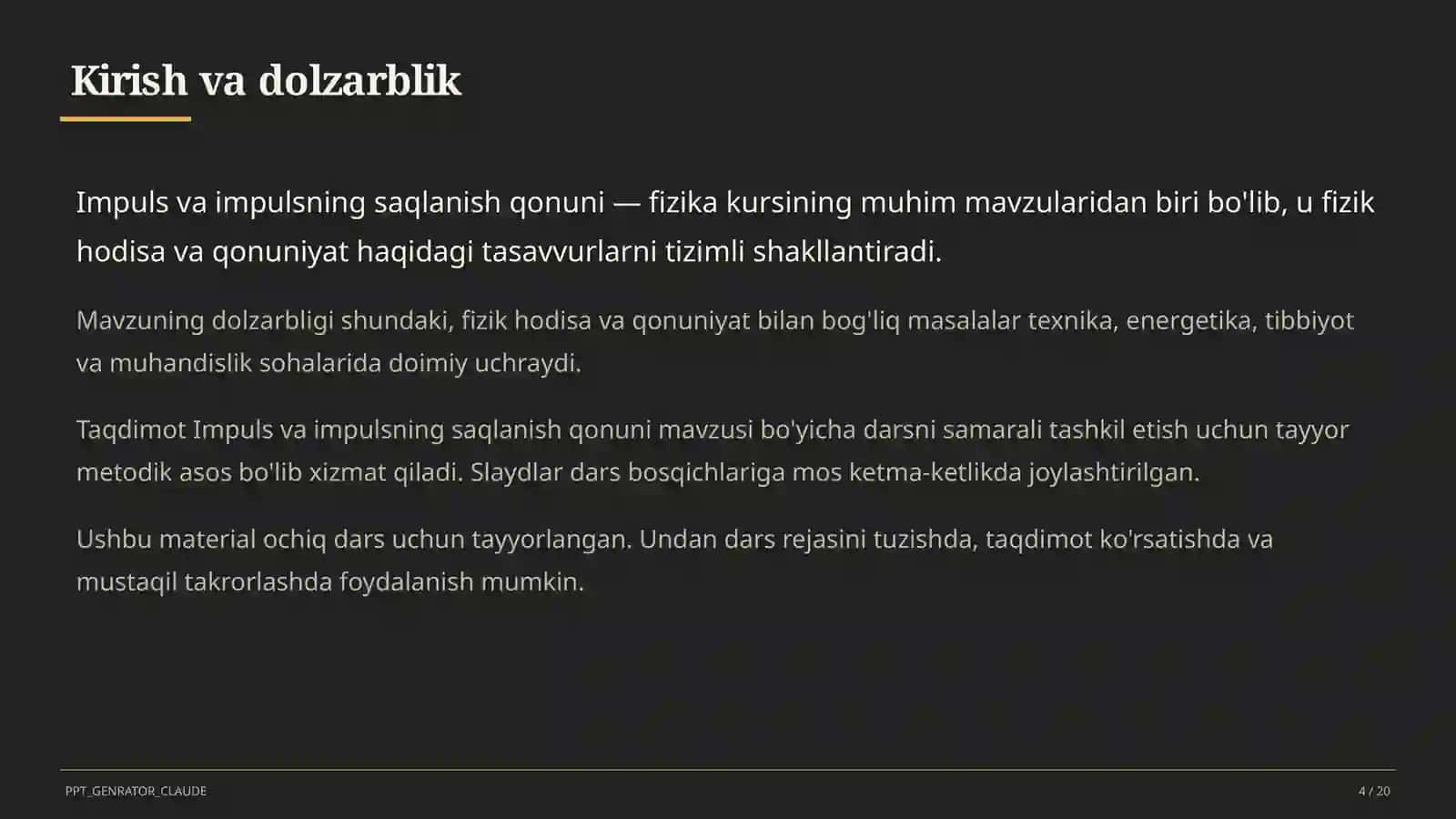 Impuls va impulsning saqlanish qonuni (9-sinf) 4