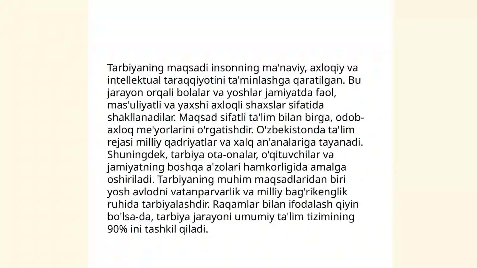 Tarbiya jarayoning mohiyati, mazmuni, tarbiya tamoyillari va metodlari 4