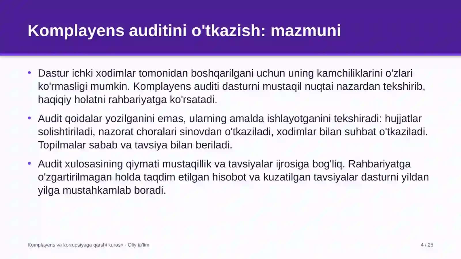 Elektronika sanoatida komplayens auditini o'tkazish 4
