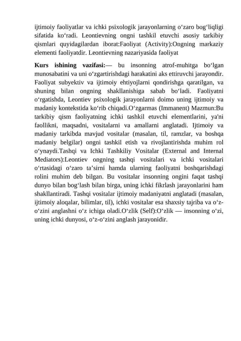 Ongning asosiy tarkibiy qisimlari va uning ontogenezda rivojlanishi 4