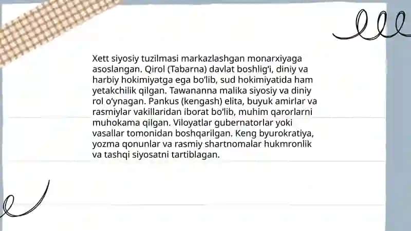 Xett davlati va jamiyati. Motanni Numonova Shohinura 4