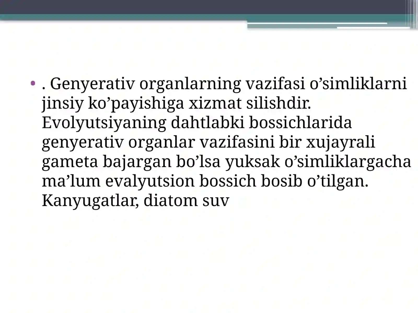 O'Simliklar Morfologiyasi 4
