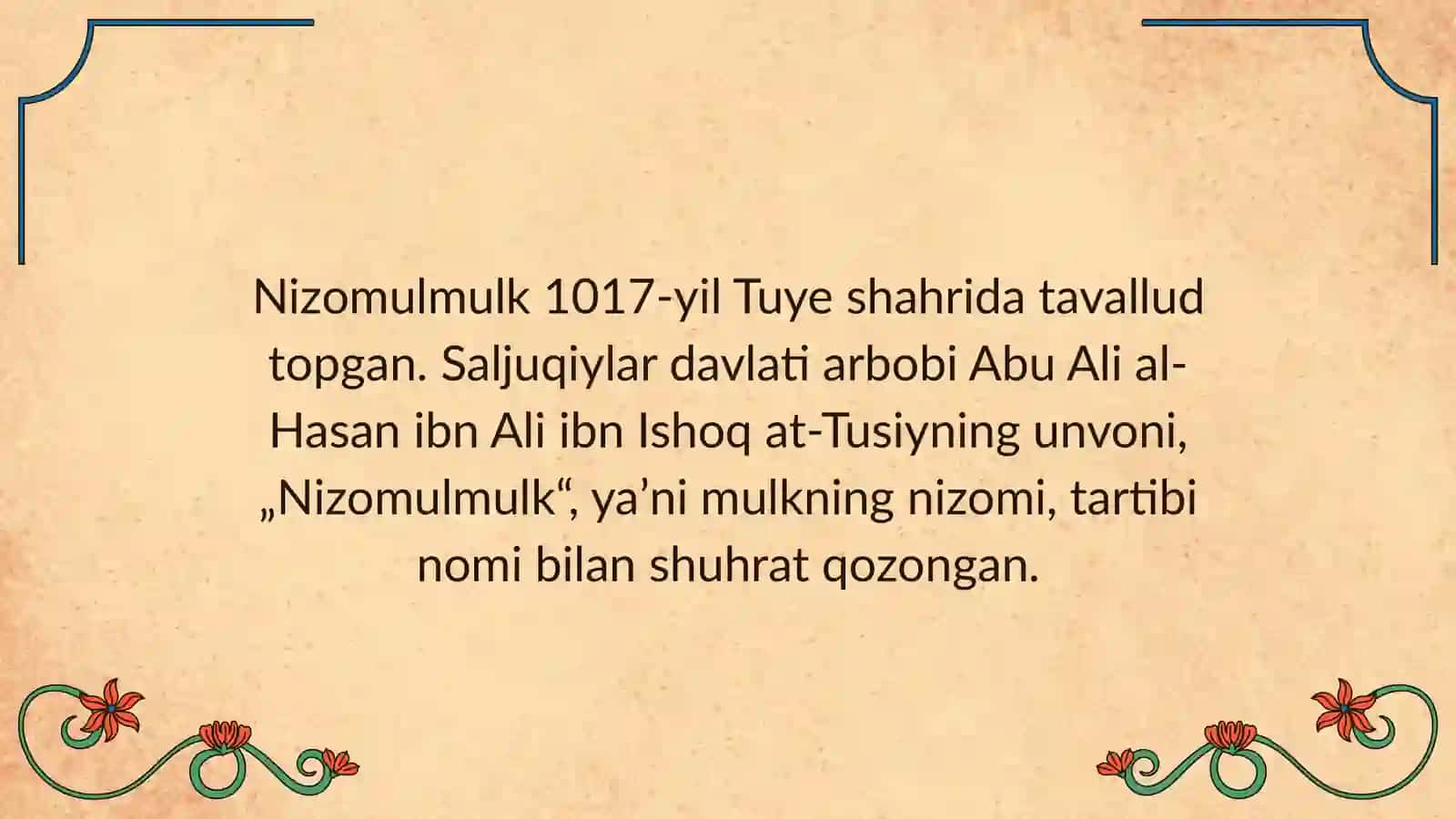 Nizomulmulk Siyosatnoma  asari 4