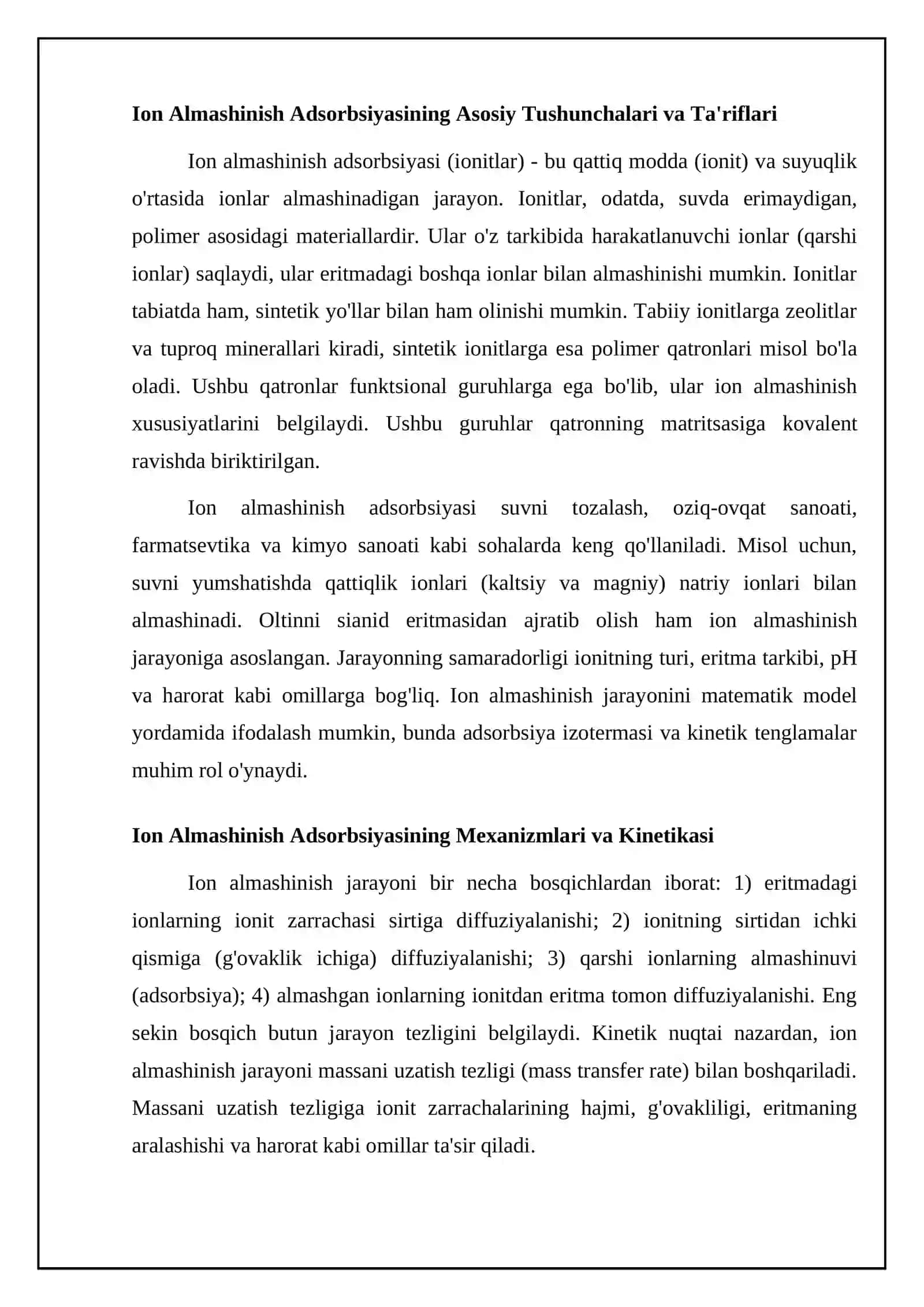 Ion almashinish adsorbsiyasi (Ionitlar) 4