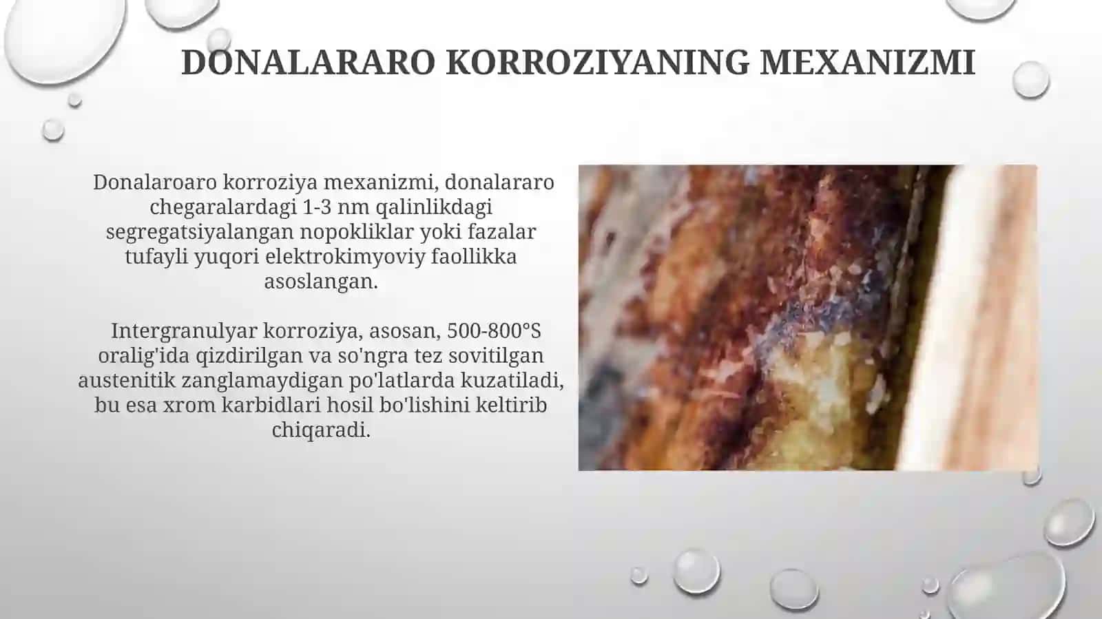 Donadoraro Korroziyasi va Teshik Korroziyasi 4