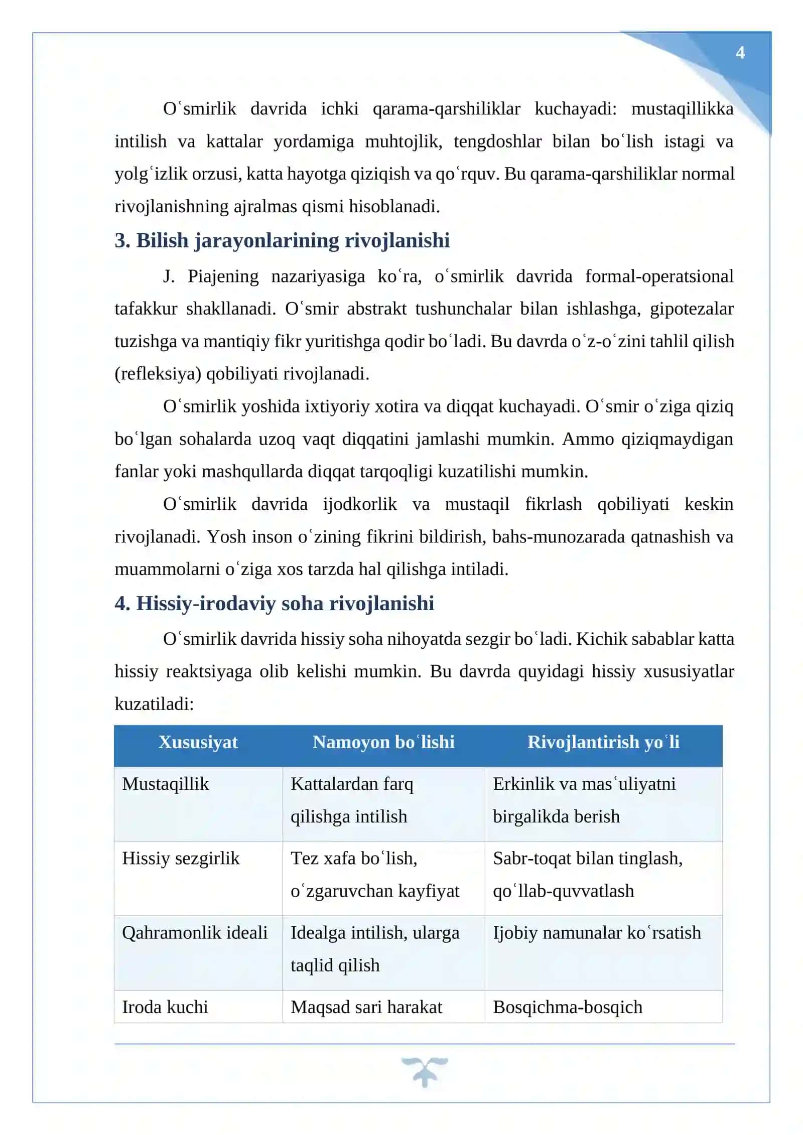 Oʿsmirlik davrida shaxsning rivojlanish xususiyatlari 4