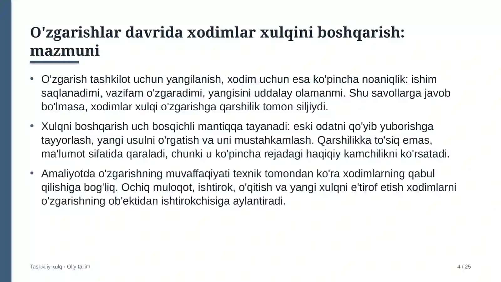 blogerlik faoliyatida tashkiliy o'zgarishlar davrida xodimlar xulqini boshqarish 3041 4
