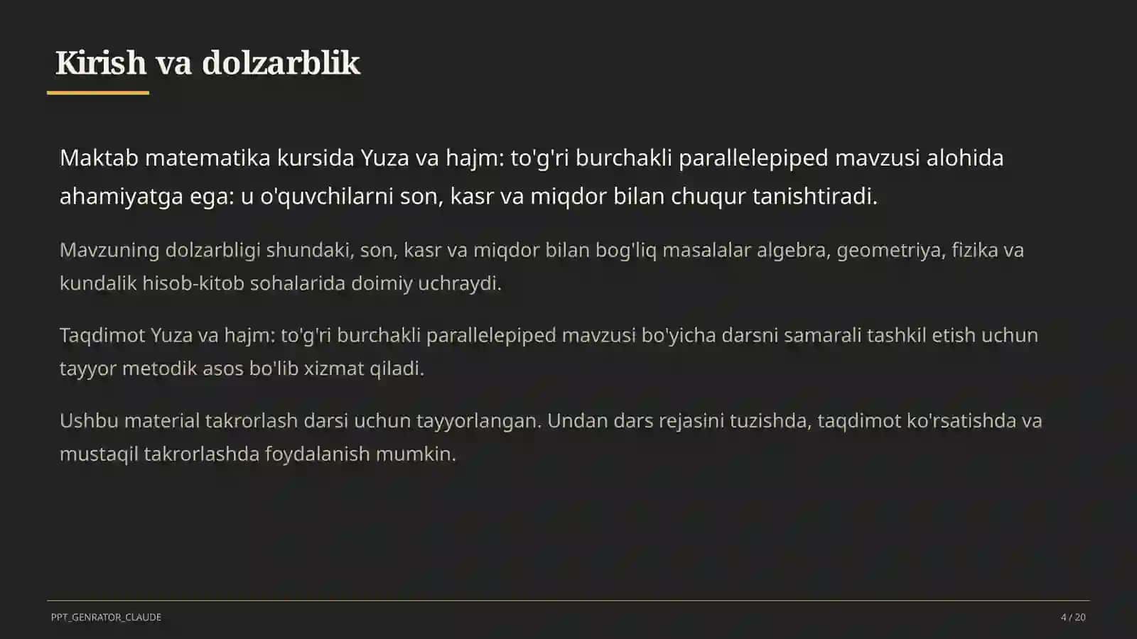 Matematika (5–6) — takrorlash darsi uchun 4