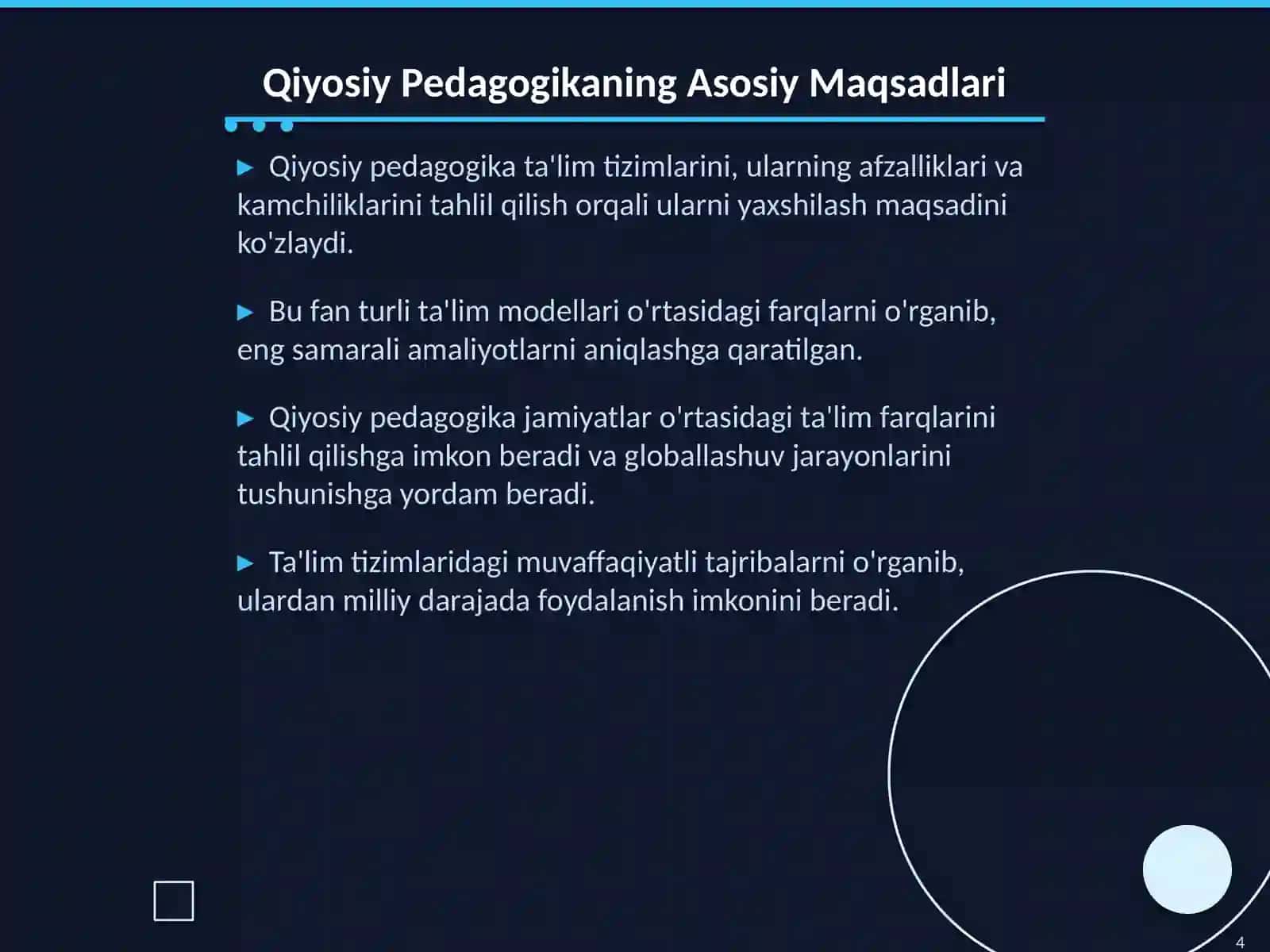 Qiyosiy Pedagogika Tadqiqotlari Metodlari va Tajribalarni Qiyoslash 4