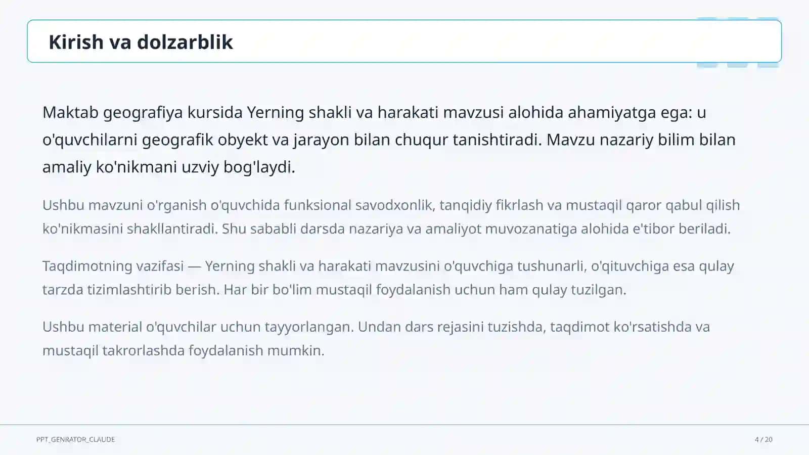Yerning shakli va harakati (5-sinf) 4