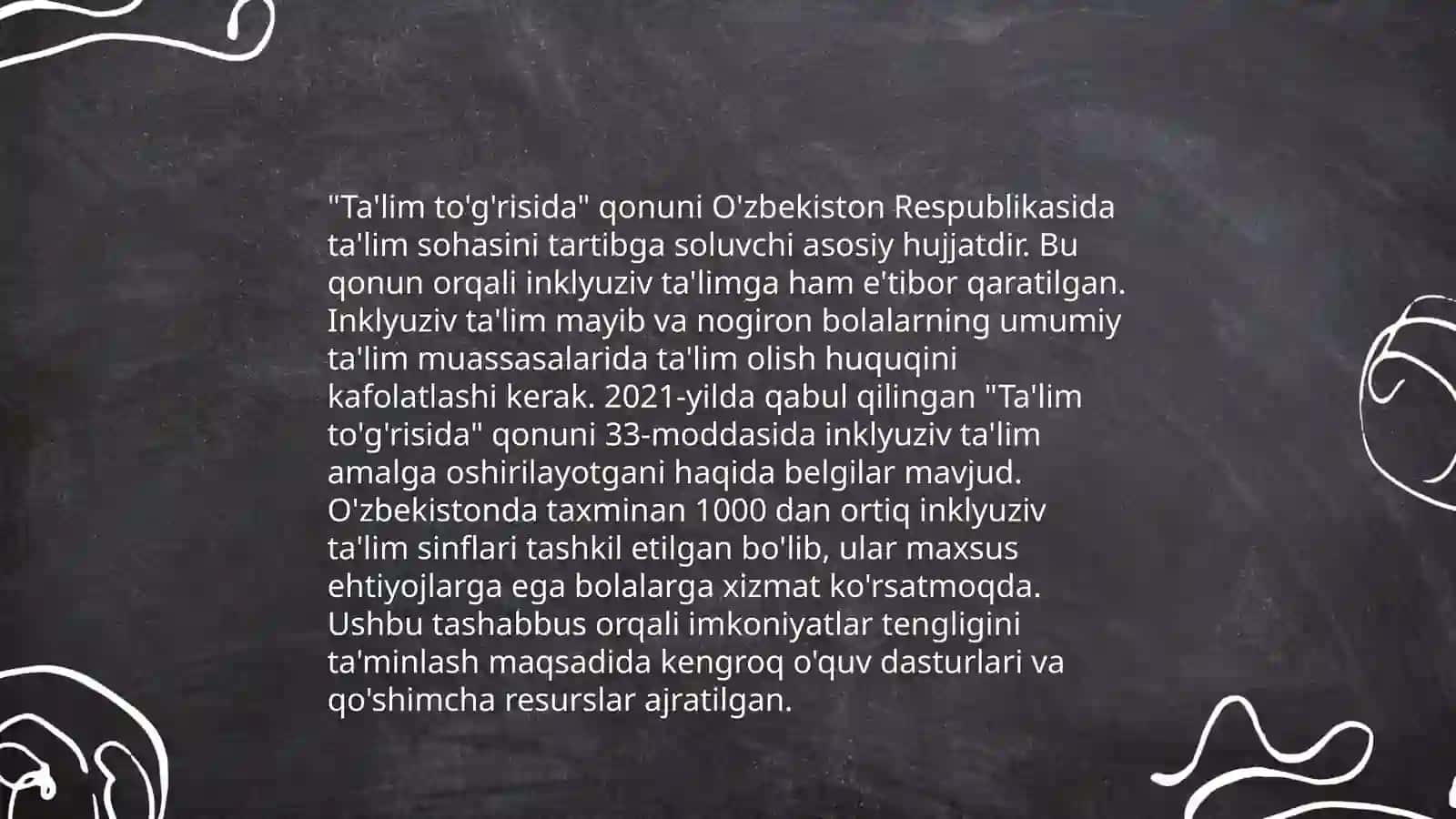 O'zbekistonda inklyuziv ta'limning meyoriy-huquqiy bazasini tahlil qilish 4