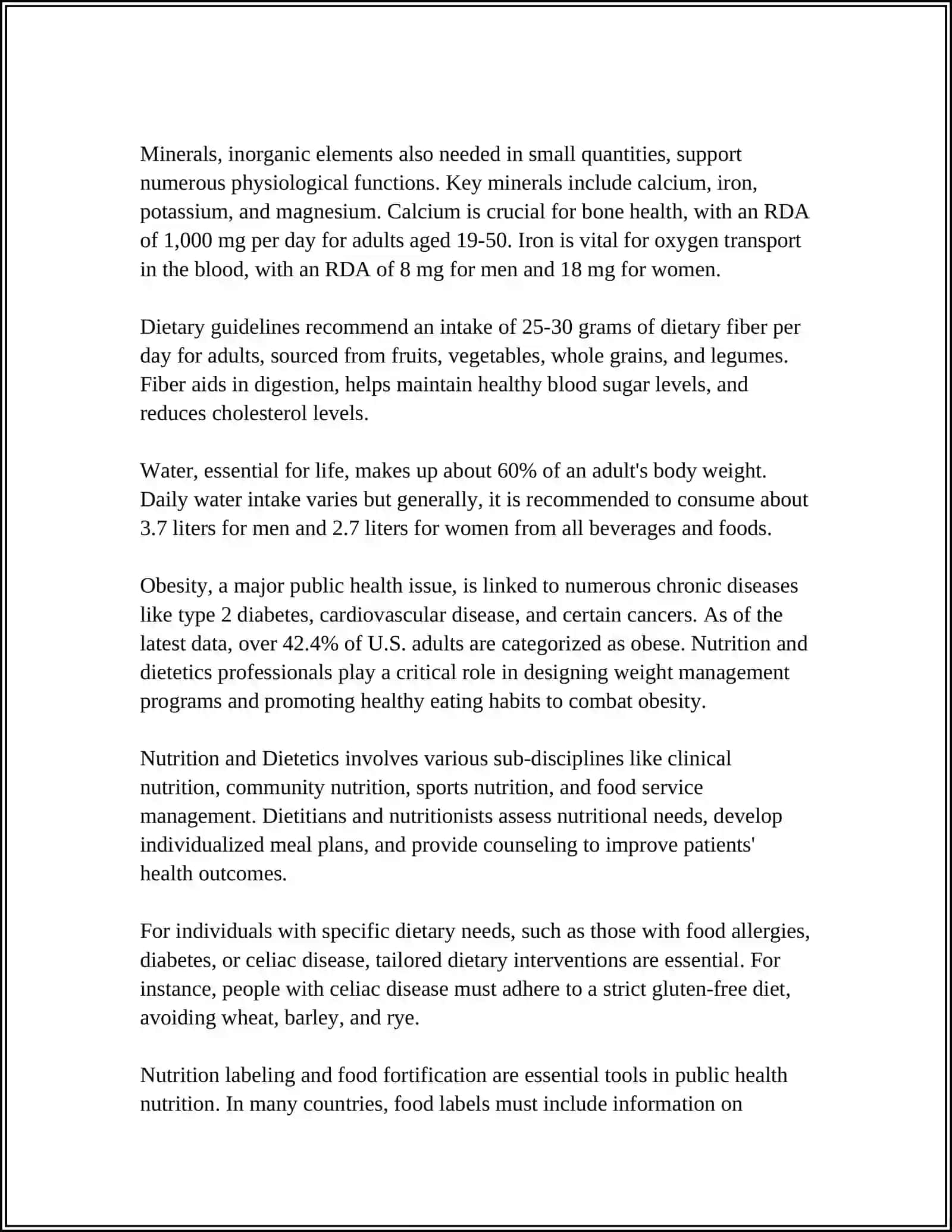 Nutrition and Dietetics 4