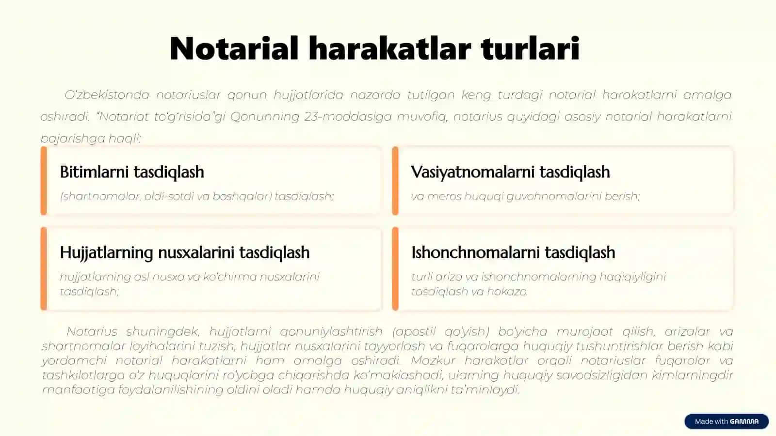 Notariat va fuqarolik holati dalolatnomalarini yozish organlarining huquqiy maqomi 4