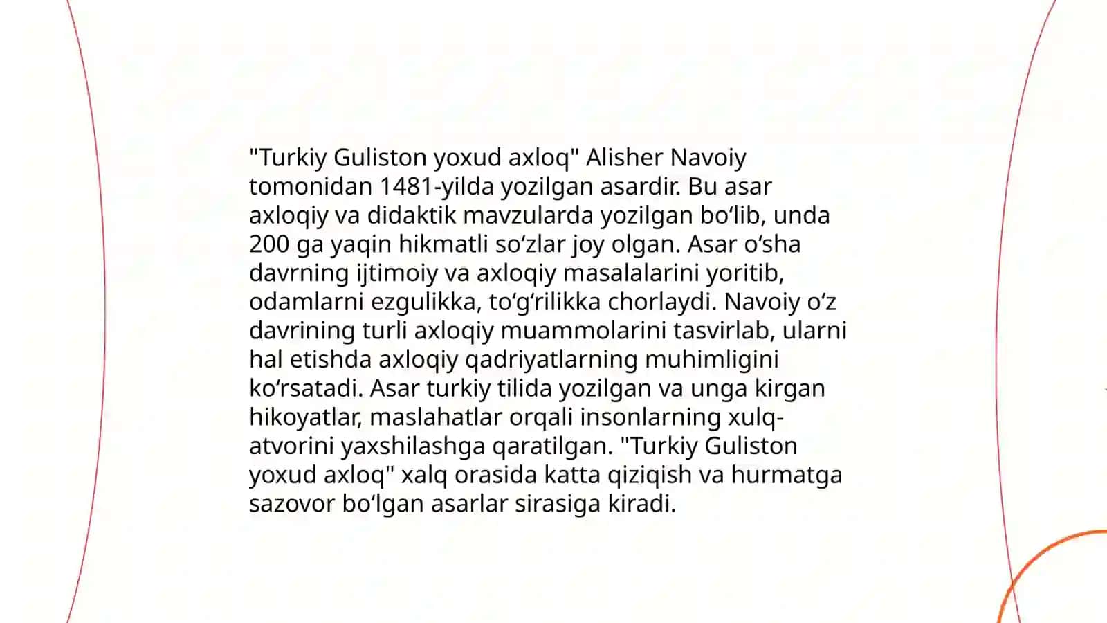 Abdulla Avloniyning "Turkiy guliston yoxud axloq" asarining tarbiyaviy ahamiyati 4