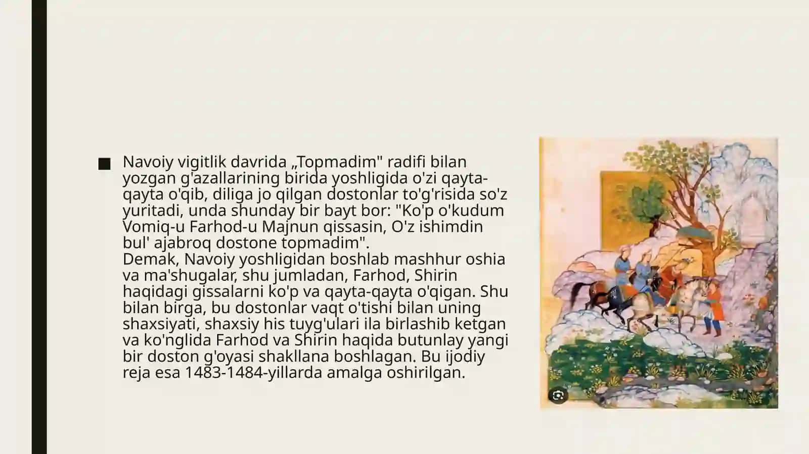 “Farhod va Shirin” dostonining boblar bõyicha tahlili 4