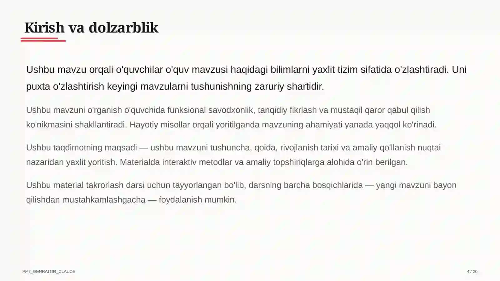 Algebra va geometriyani yagona "Matematika" fani sifatida o'qitish: yangi yondashuv 4