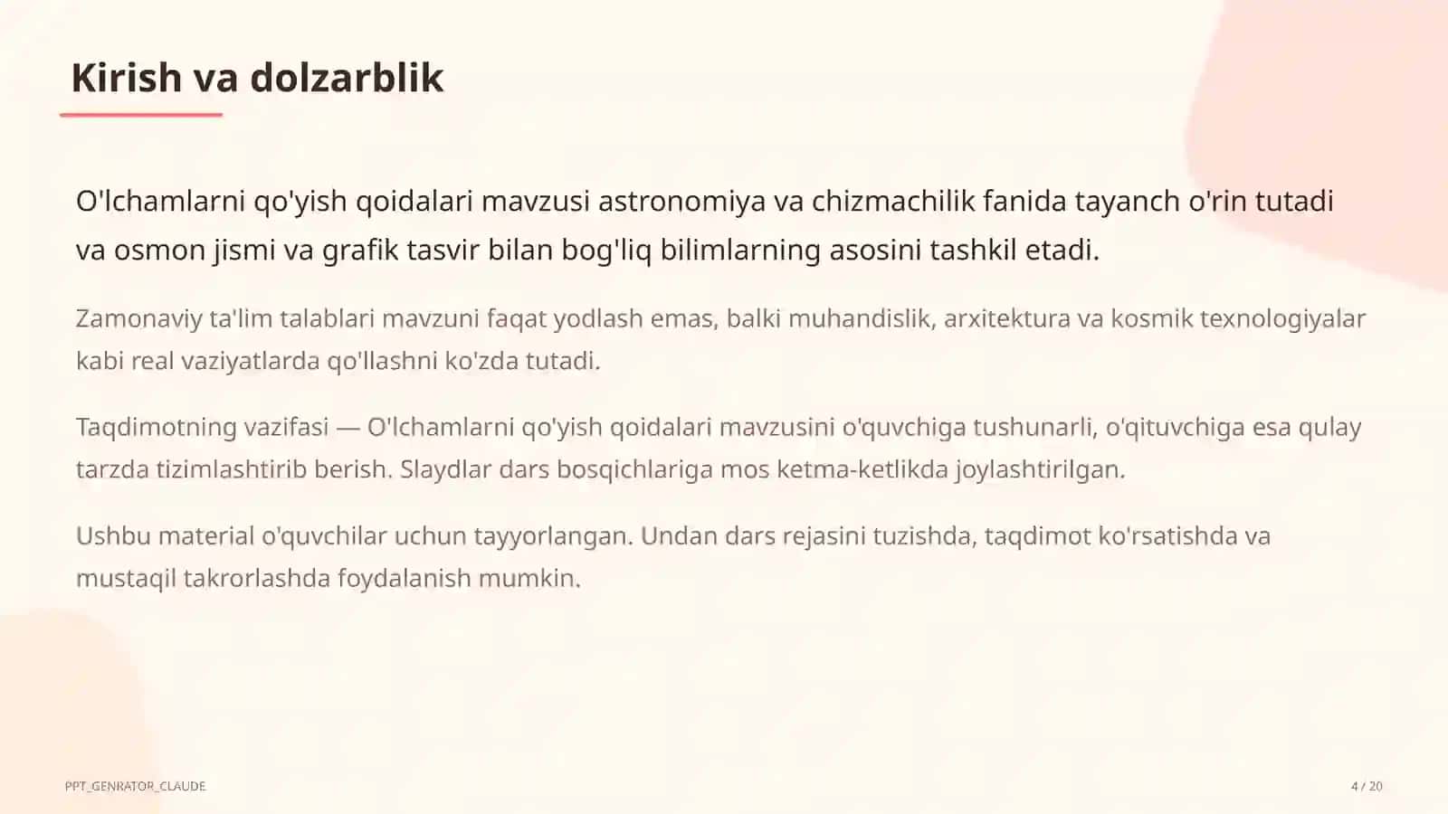 O'lchamlarni qo'yish qoidalari (8-sinf) 4