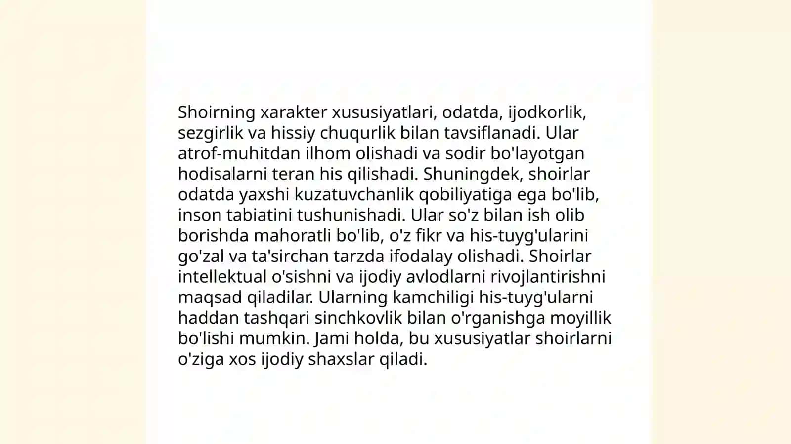 Sobir Oʻnarning Dunyo shunday tururmi qissasi haqida obrazlar xarakteri 4
