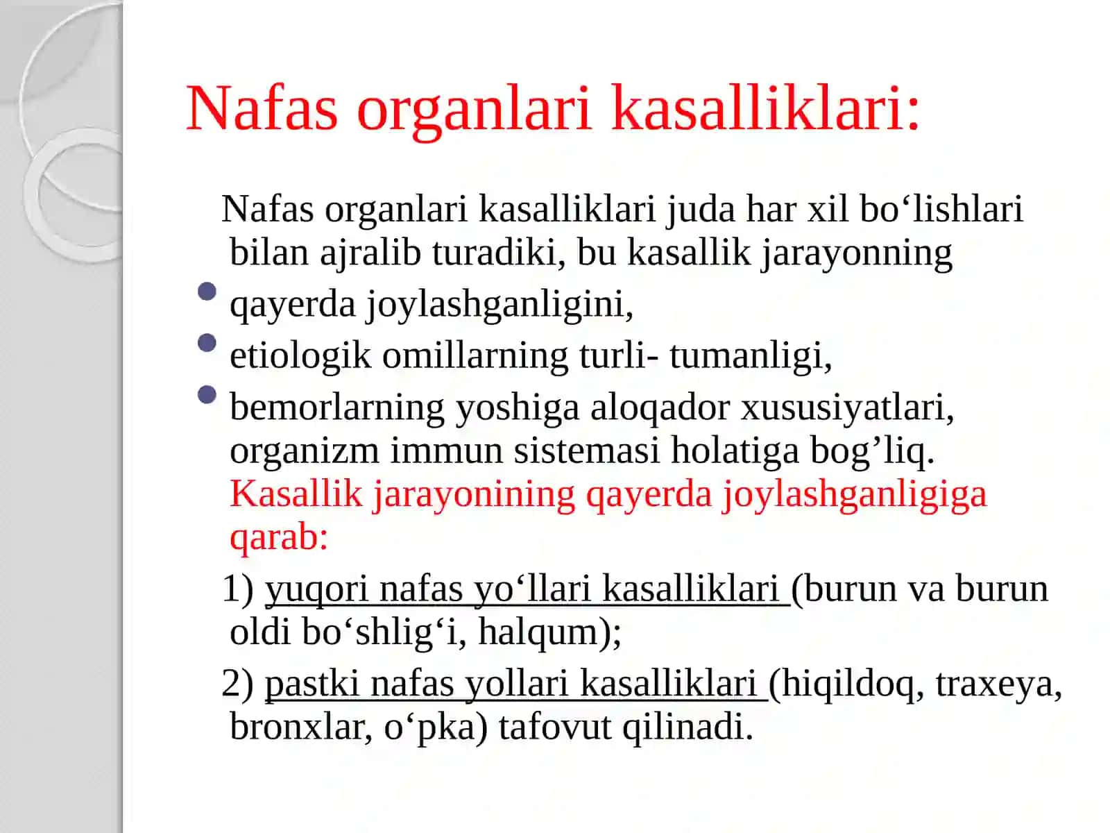 Boshvabo’yinpatologiyasi.Og'izbo'shlig'i,yuqorinafasyo'llari,quloq,bo'yinvaso'lakbezlarikasalliklari 4