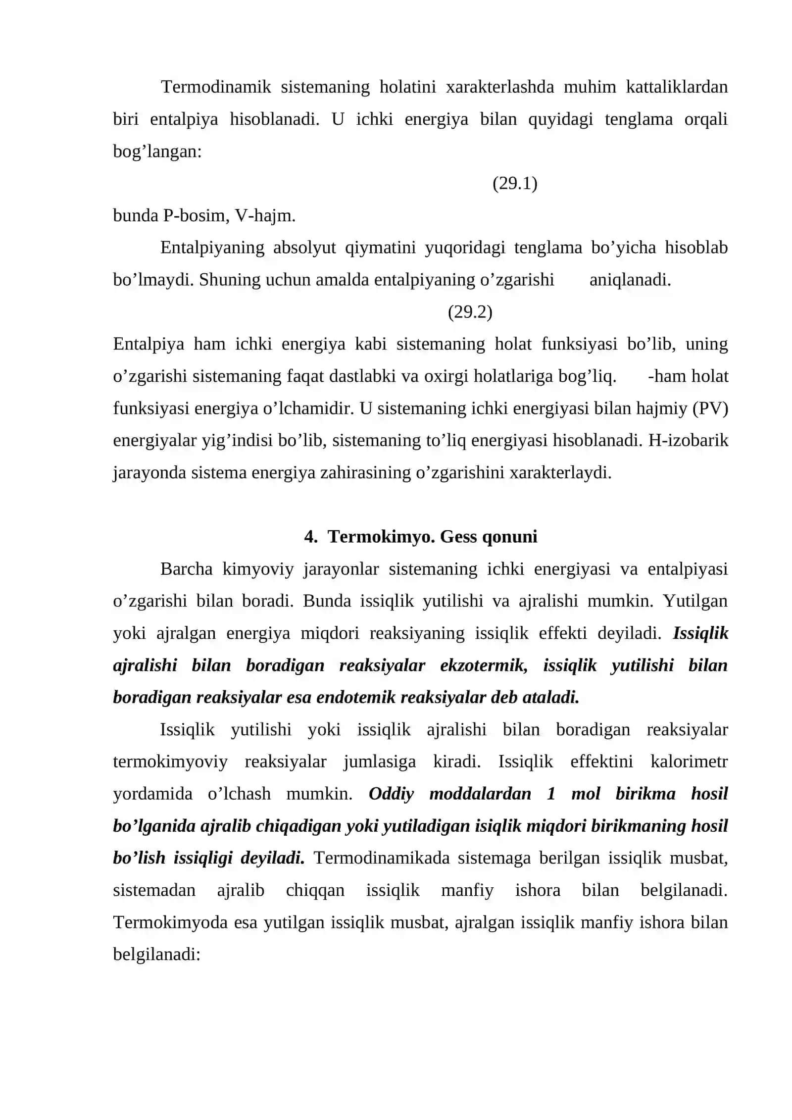 Kimyoviy termodinamika va termokimyoning asosiy tushunchalari 4