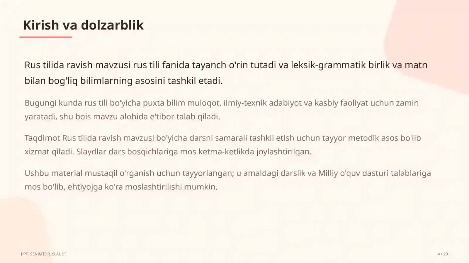 Rus tilida ravish (7-sinf) 4