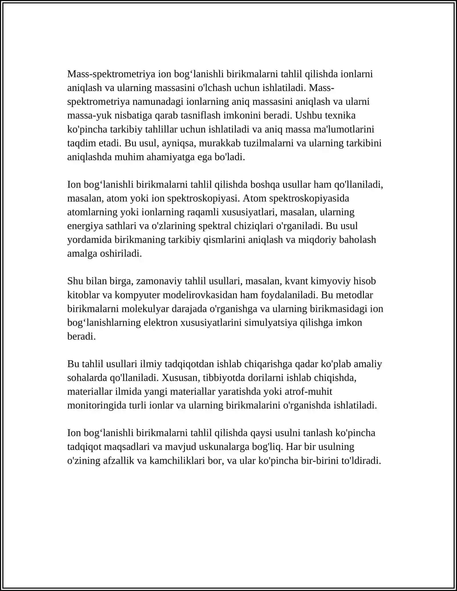 TUPROQ SUVI ION BOĞLANISHLI BIRIKMALARNI TALQINLANDIRISH USUL 4