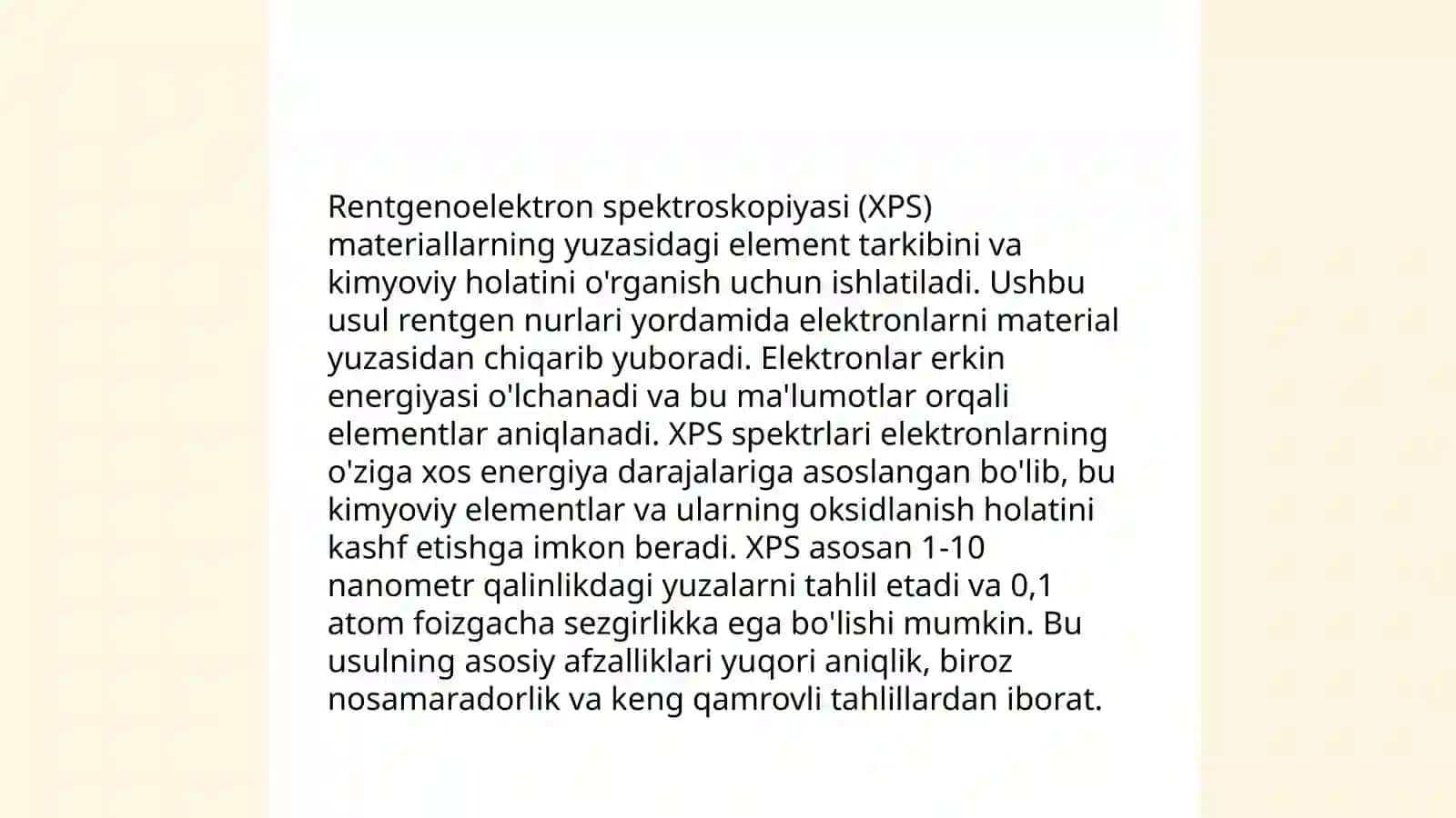 Fotoelektron va Rentgenoelektron Spektraskopiya 4