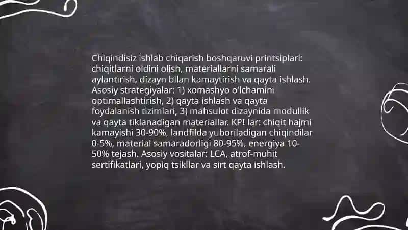 Kam chiqitli va chiqindisiz texnologiyalar 4
