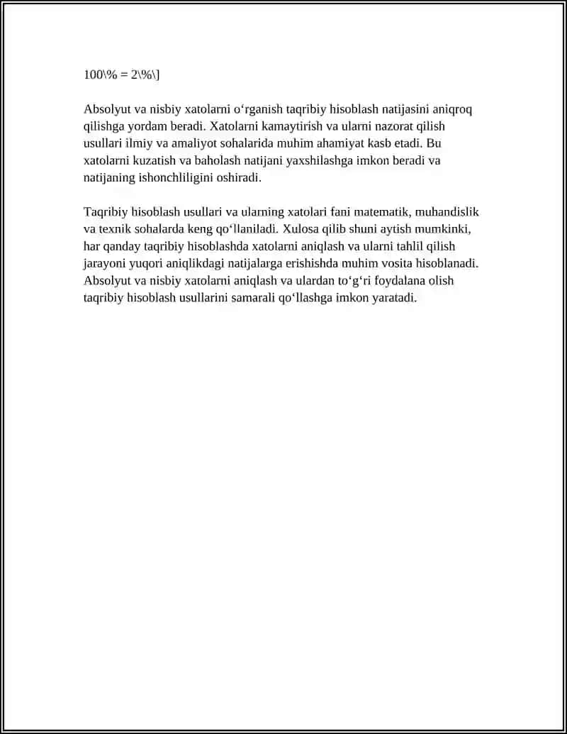 TAQRIBIY HISOB ABSOLYUT VA NISBIY XATO SONLARNI YAXLITLASH USULLARI 4
