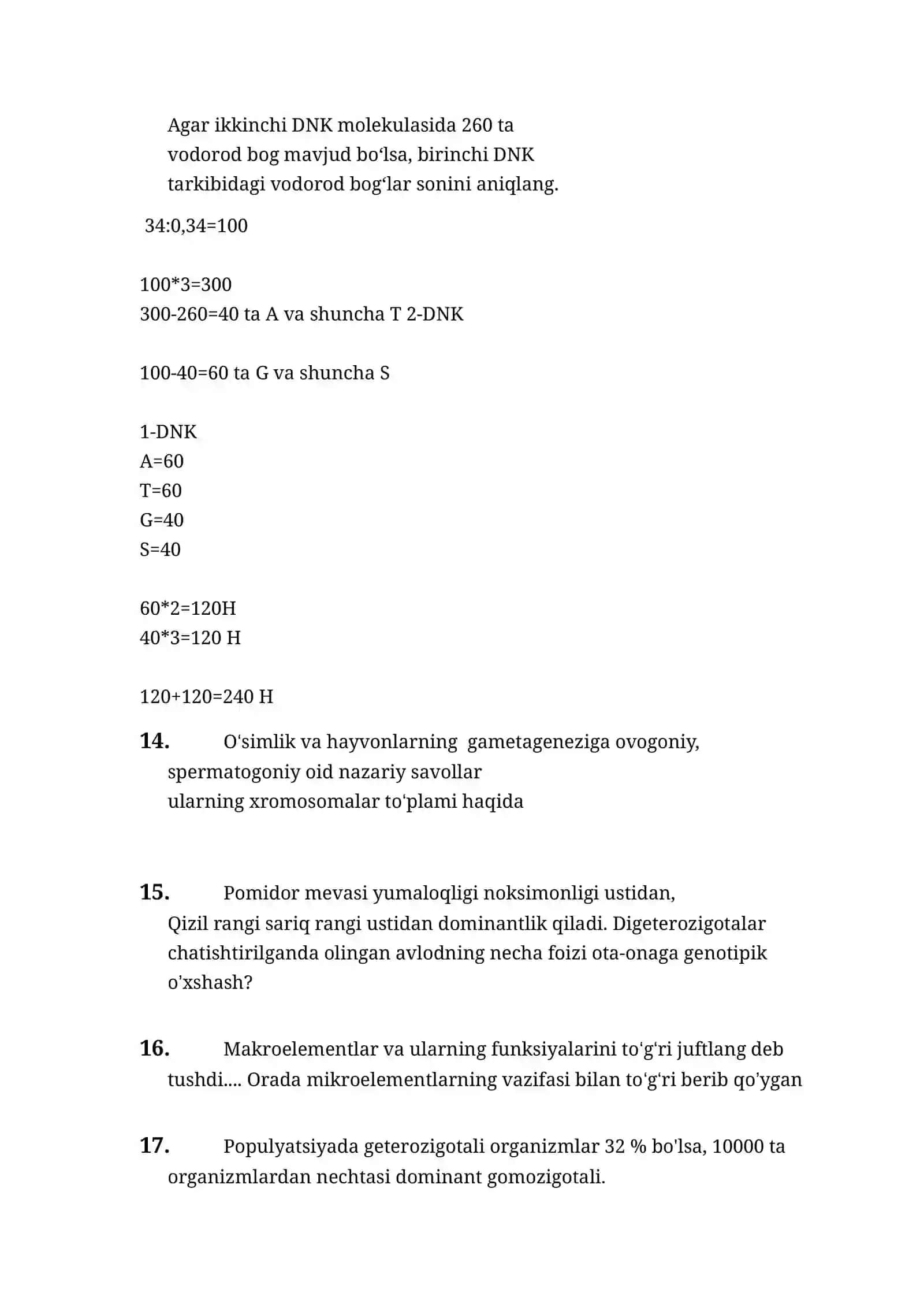 Biologiya 14-iyil 1-smenada tushgan savollar 4